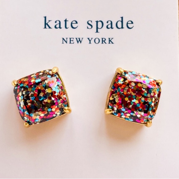 New kate spade new york Square Glitter Stud Earrings - Picture 3 of 14